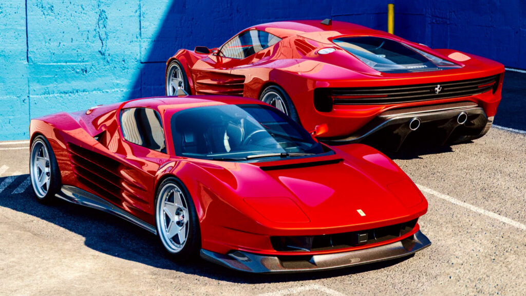 Ferrari 849 Testarossa — bản render với đèn pop-up mà hãng không thể sản xuất hợp pháp